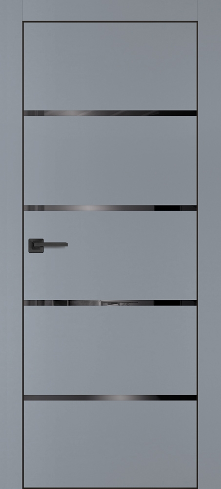 Фото Межкомнатная дверь PX-17 черная кромка с 4-х ст. Серый матовый