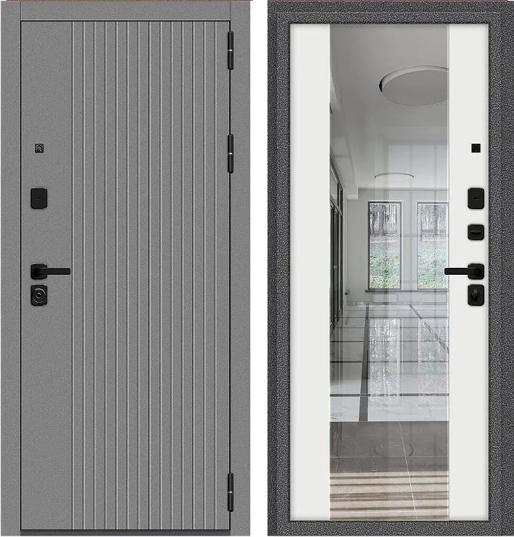 Дверь Браво Север-9.2 Антик Серебряный/Белый DIS007077